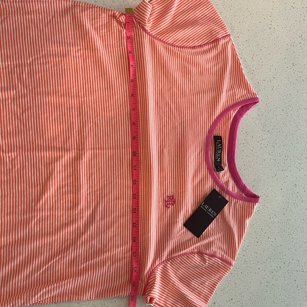NWT Lauren by Ralph Lauren Striped Orange and White Pajamas - Picture 6 of 13